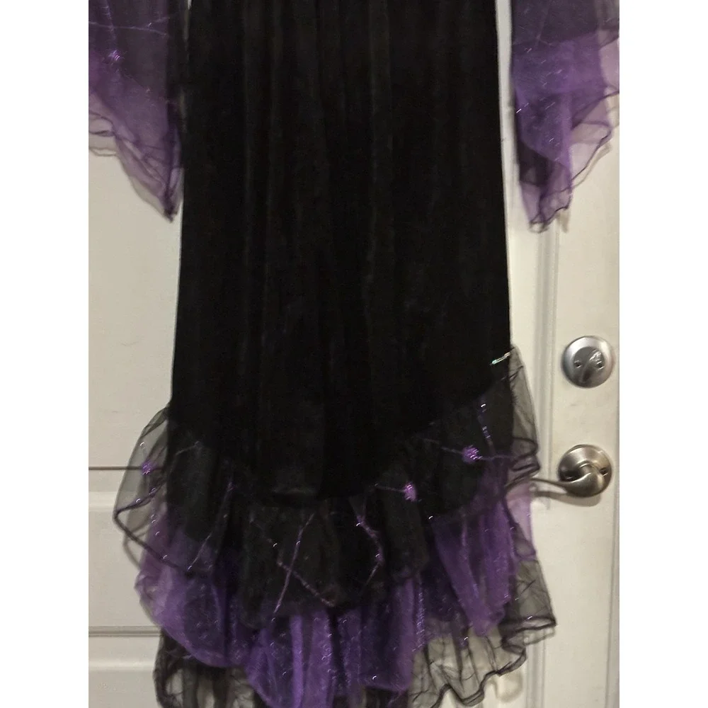 Gothic Witch Deluxe Midnight Witch Gown - Black & Purple . No SZ Tag